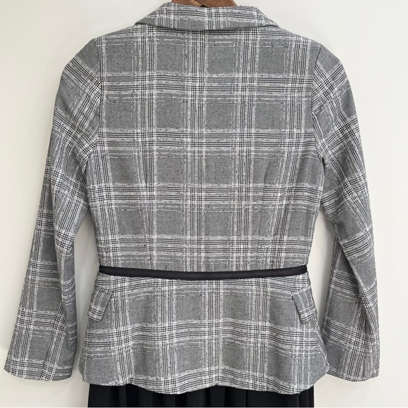 Story. Modesto long sleeve plaid tweed blazer midi dress vintage Inspired style - Picture 6 of 10